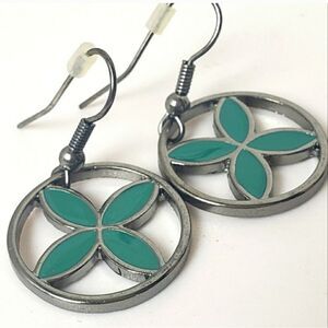 FRENCH HOOK Inlay-Look Dangling Earrings